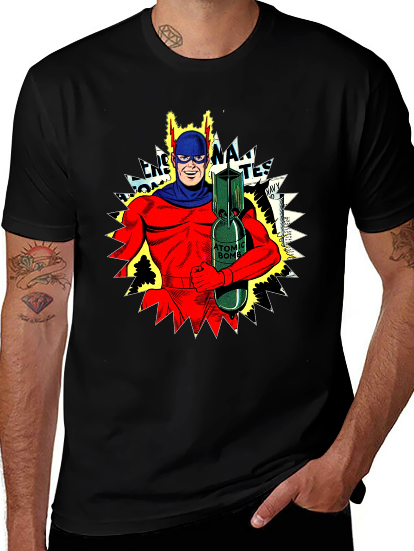 Variant 19 of Atomic Bomb Superhero Graphic T-Shirt