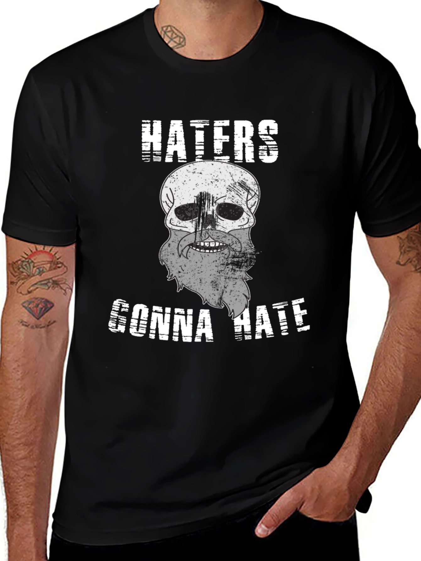 Variant 25 of Haters Gonna Hate Skull Graphic Tee