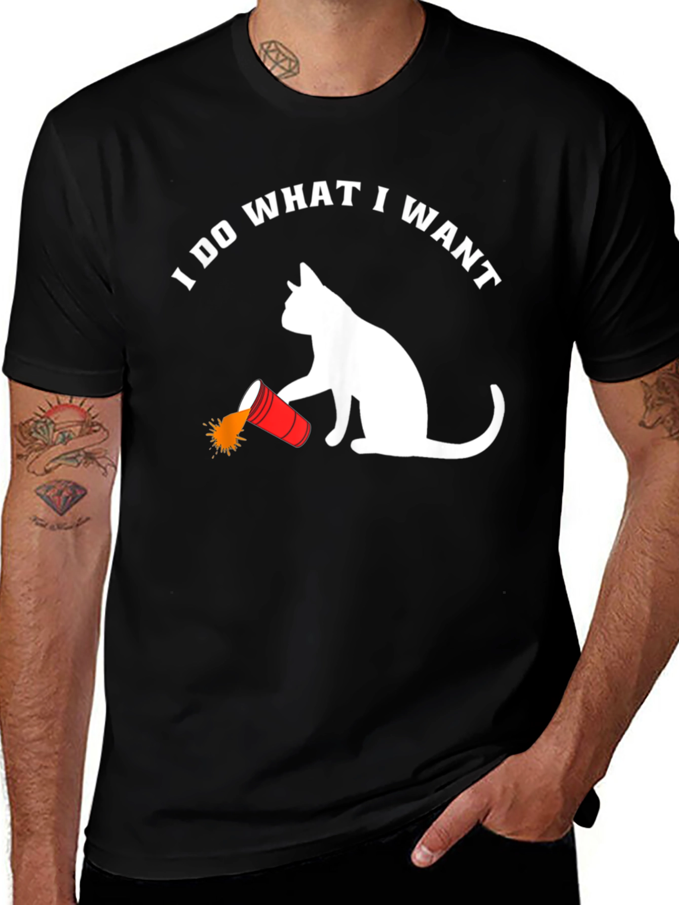 Variant 14 of I Do What I Want Cat T-Shirt Funny Graphic Tee