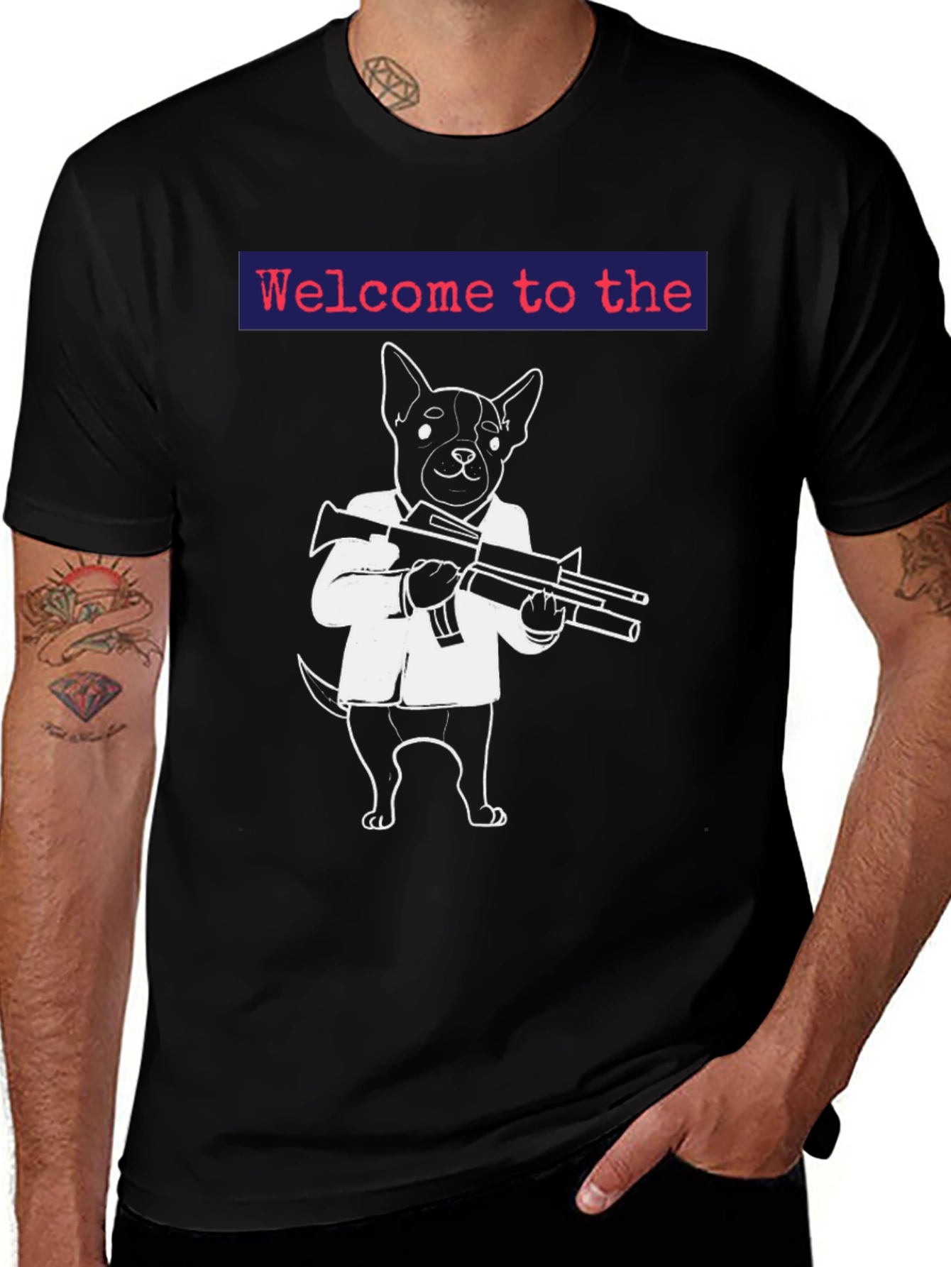 Gangster Dog Graphic T-Shirt