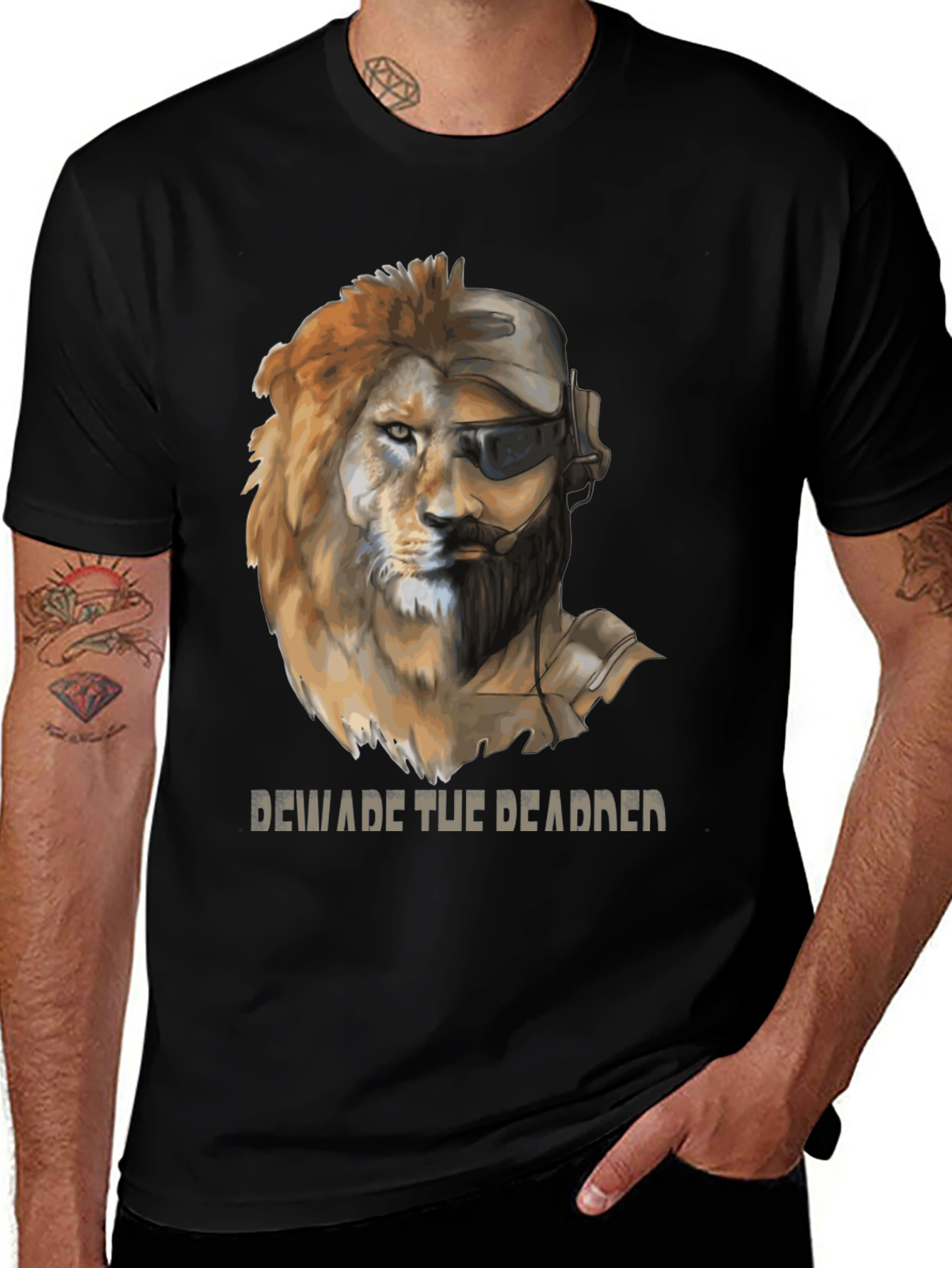 Variant 18 of Lion Soldier Graphic Tee - Beware the Deadder T-Shirt
