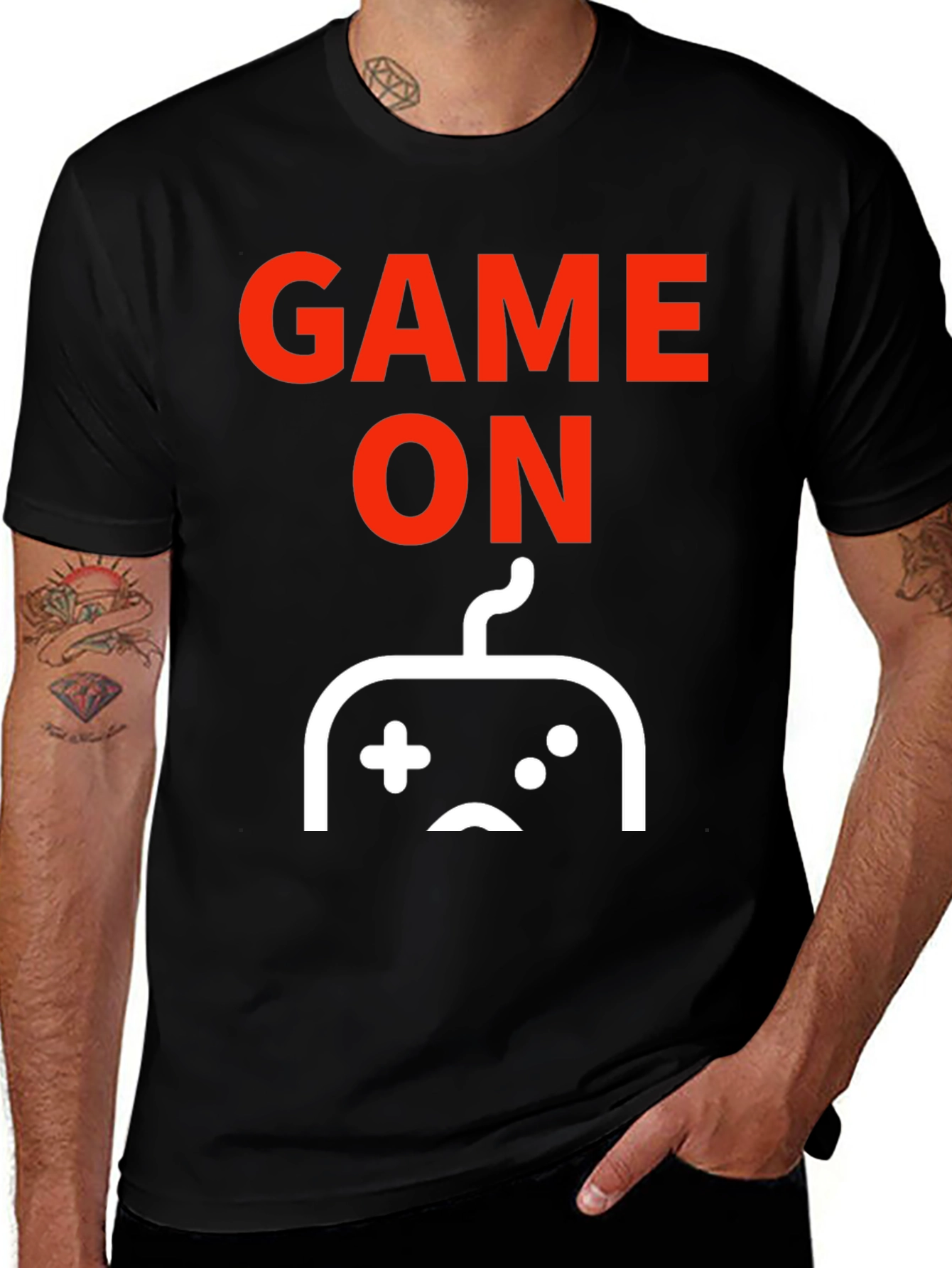Variant 17 of Game On Black T-Shirt - Gamer Apparel