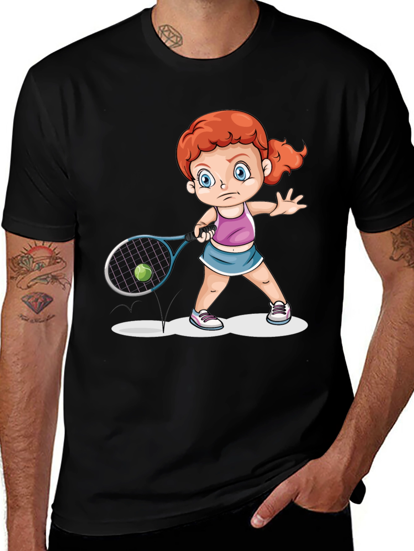 Variant 10 of Tennis Girl Cartoon Graphic Tee