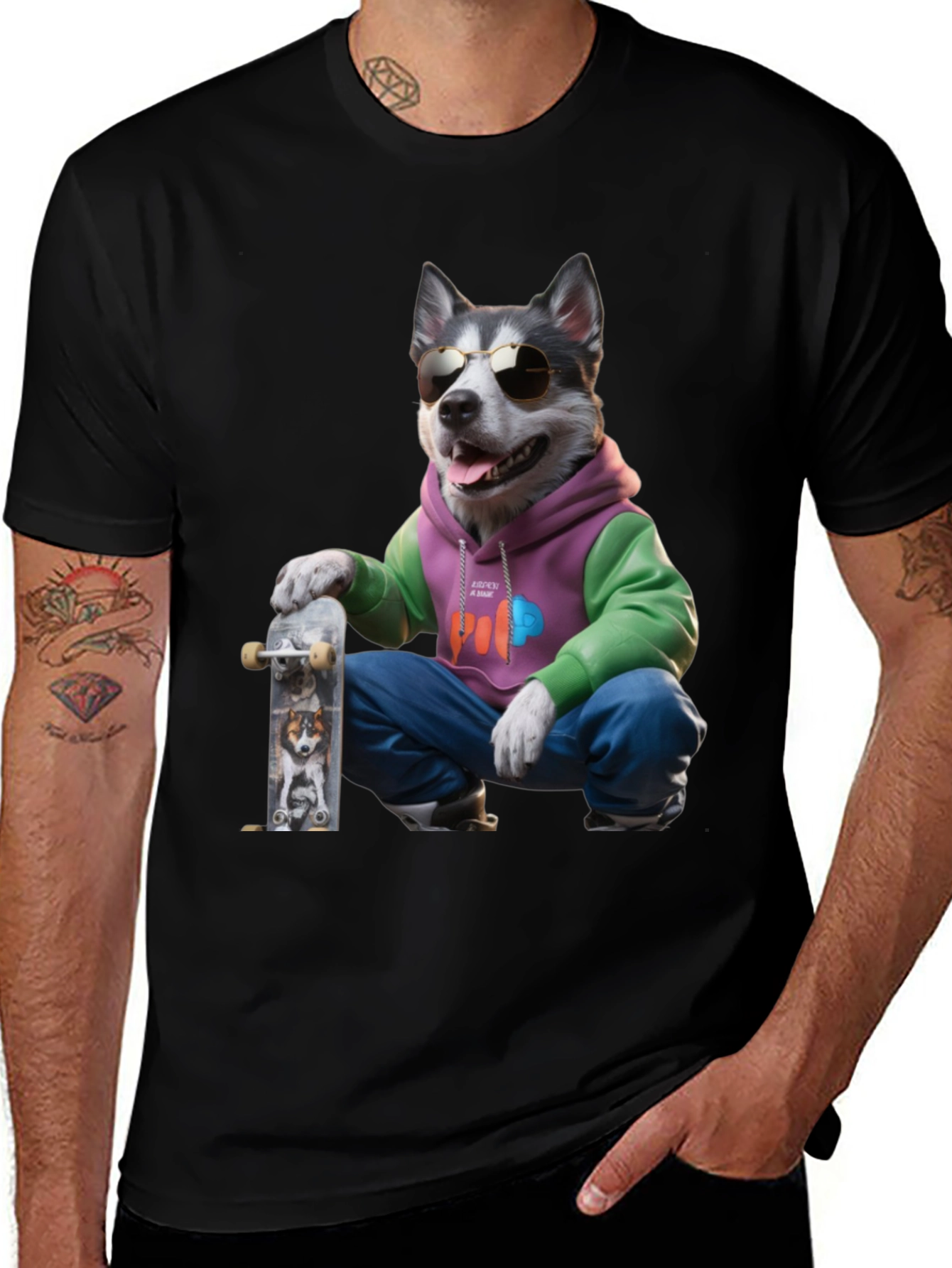 Cool Husky Skater T-Shirt