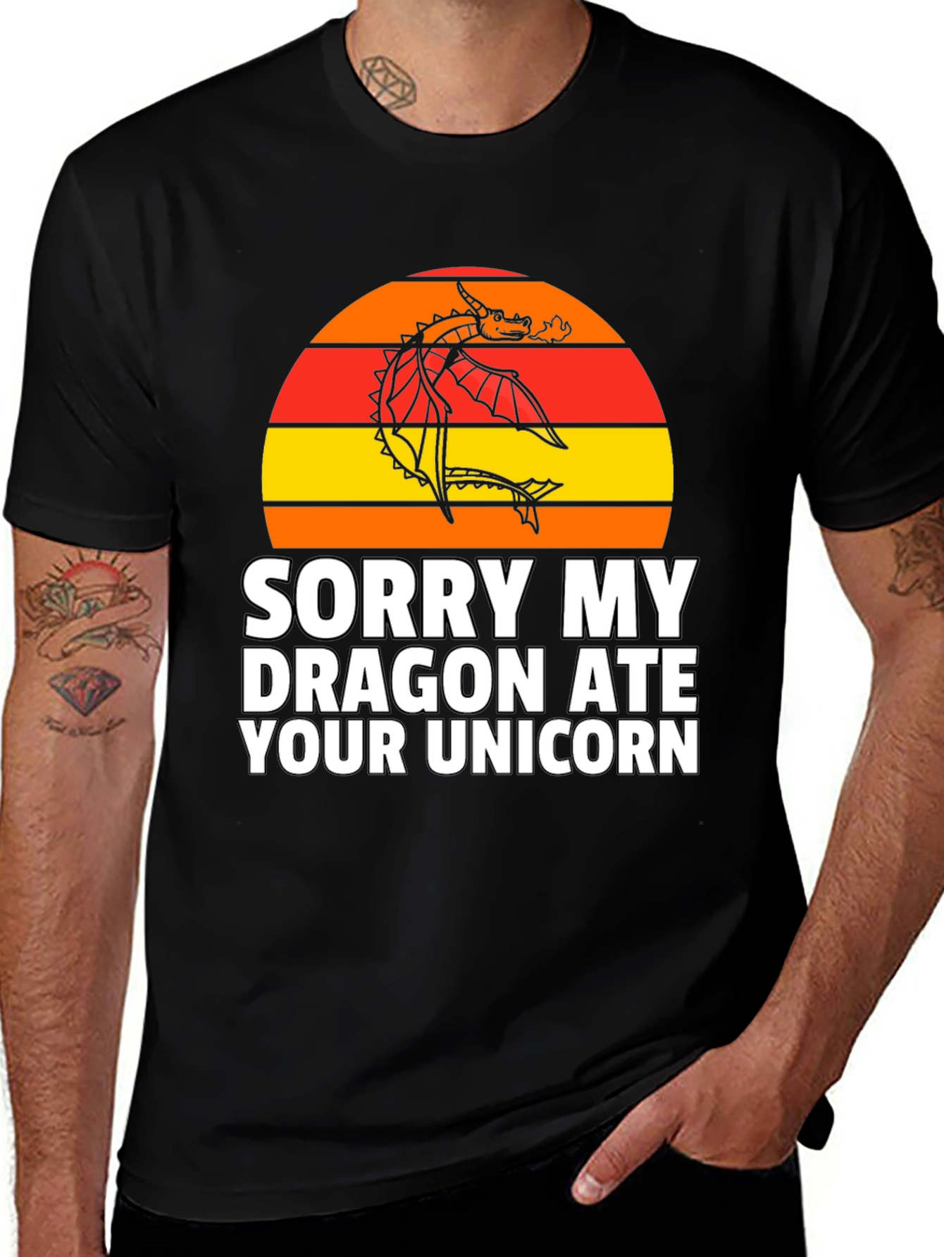 Variant 26 of Dragon Ate Unicorn T-Shirt - Funny Graphic Tee