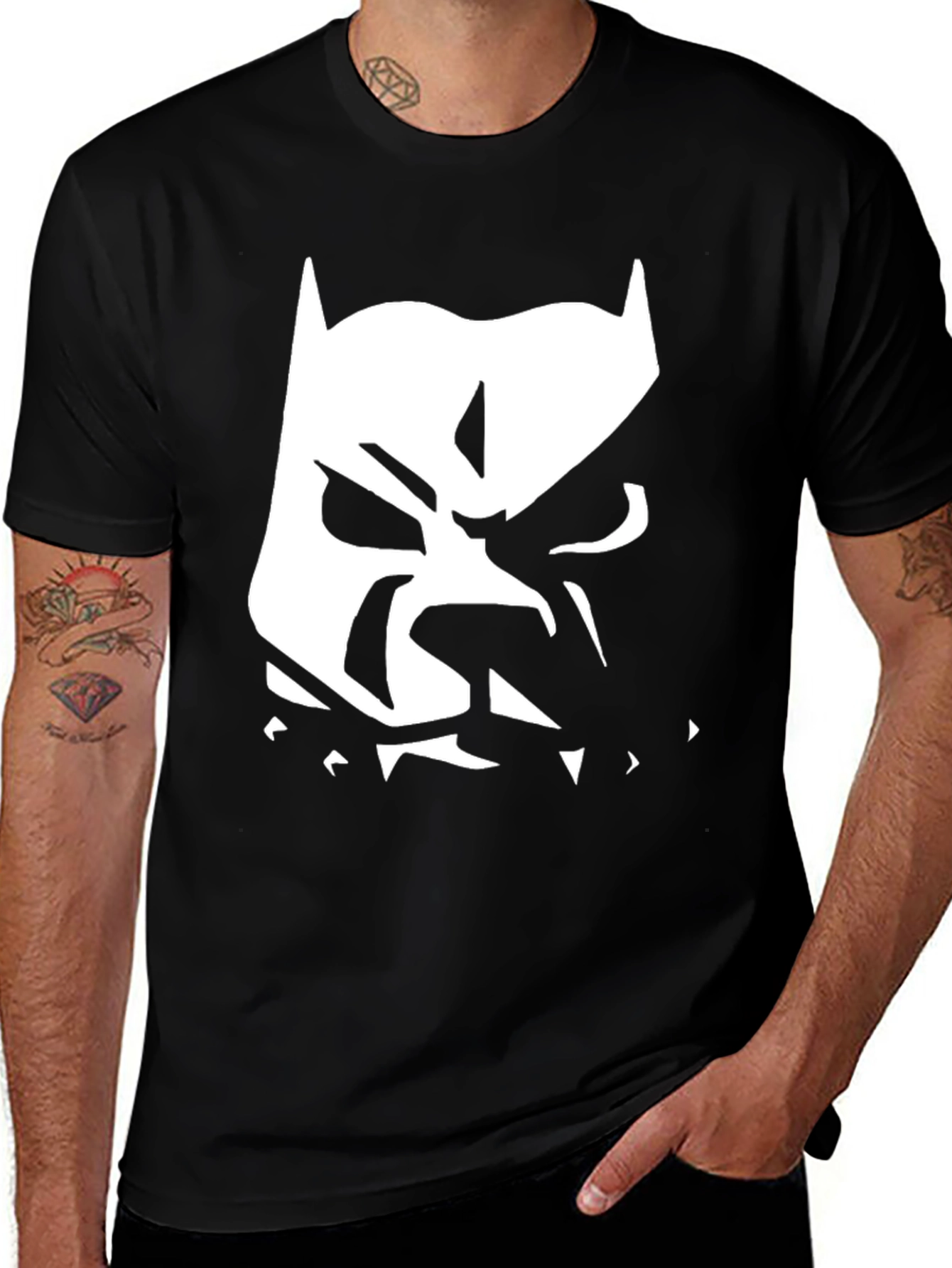 Variant 25 of Men's Black Graphic Tee - Pitbull Design