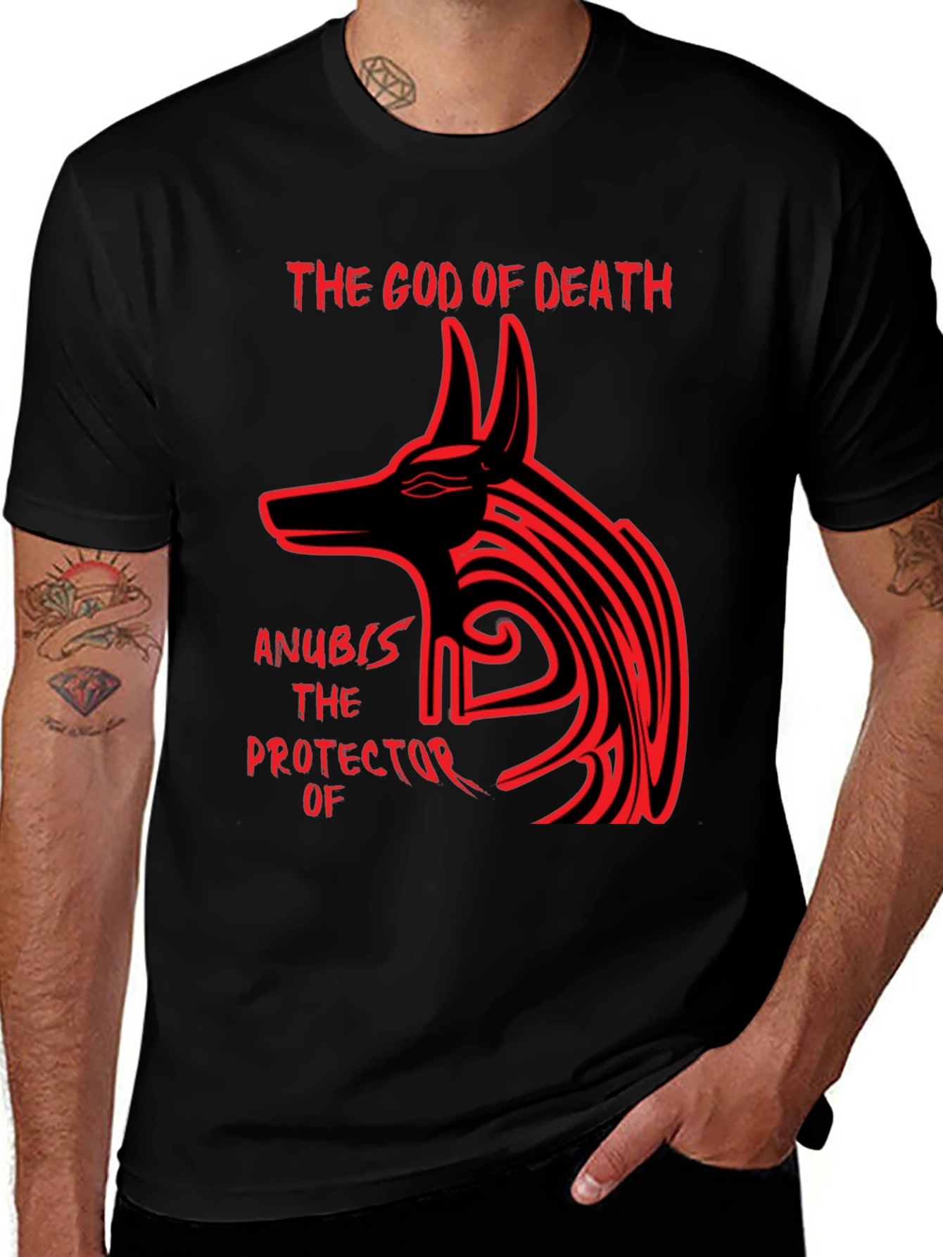 Anubis God of Death Black Graphic Tee