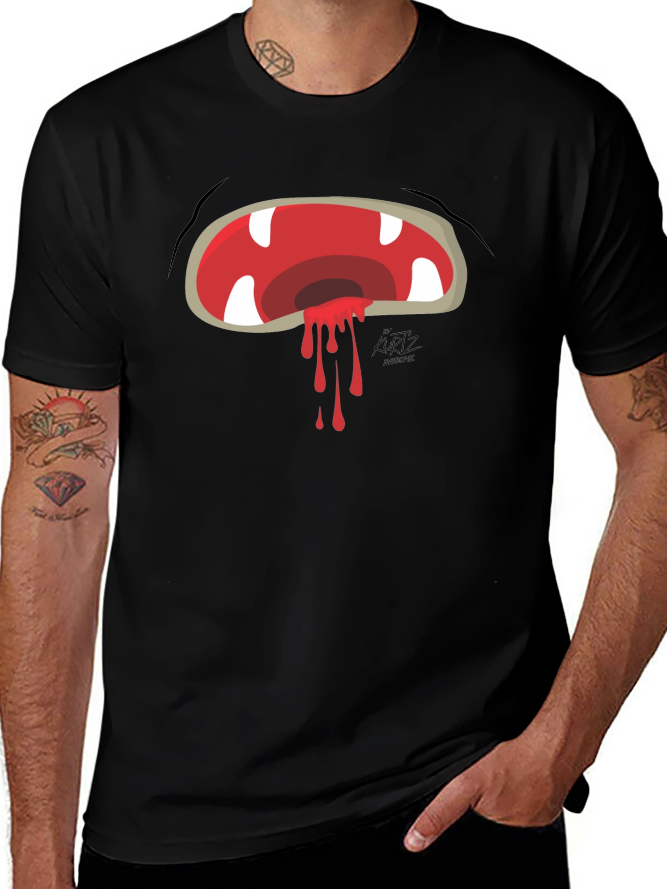 Variant 16 of Monster Mouth Graphic Tee - Black T-Shirt