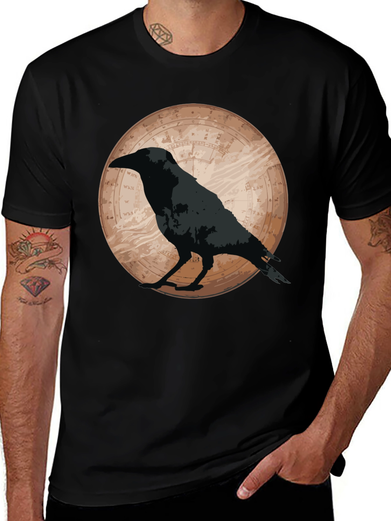 Variant 27 of Raven Graphic Tee - Menswear - Dark Bird T-Shirt