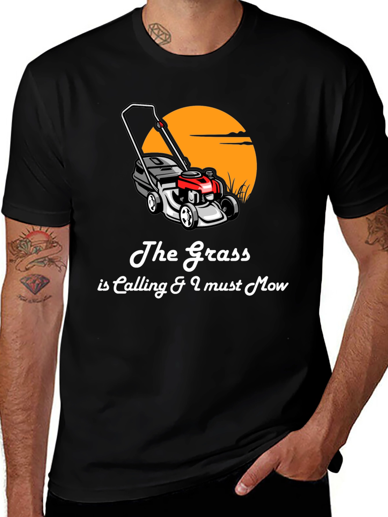 Variant 19 of The Grass Is Calling & I Must Mow T-Shirt