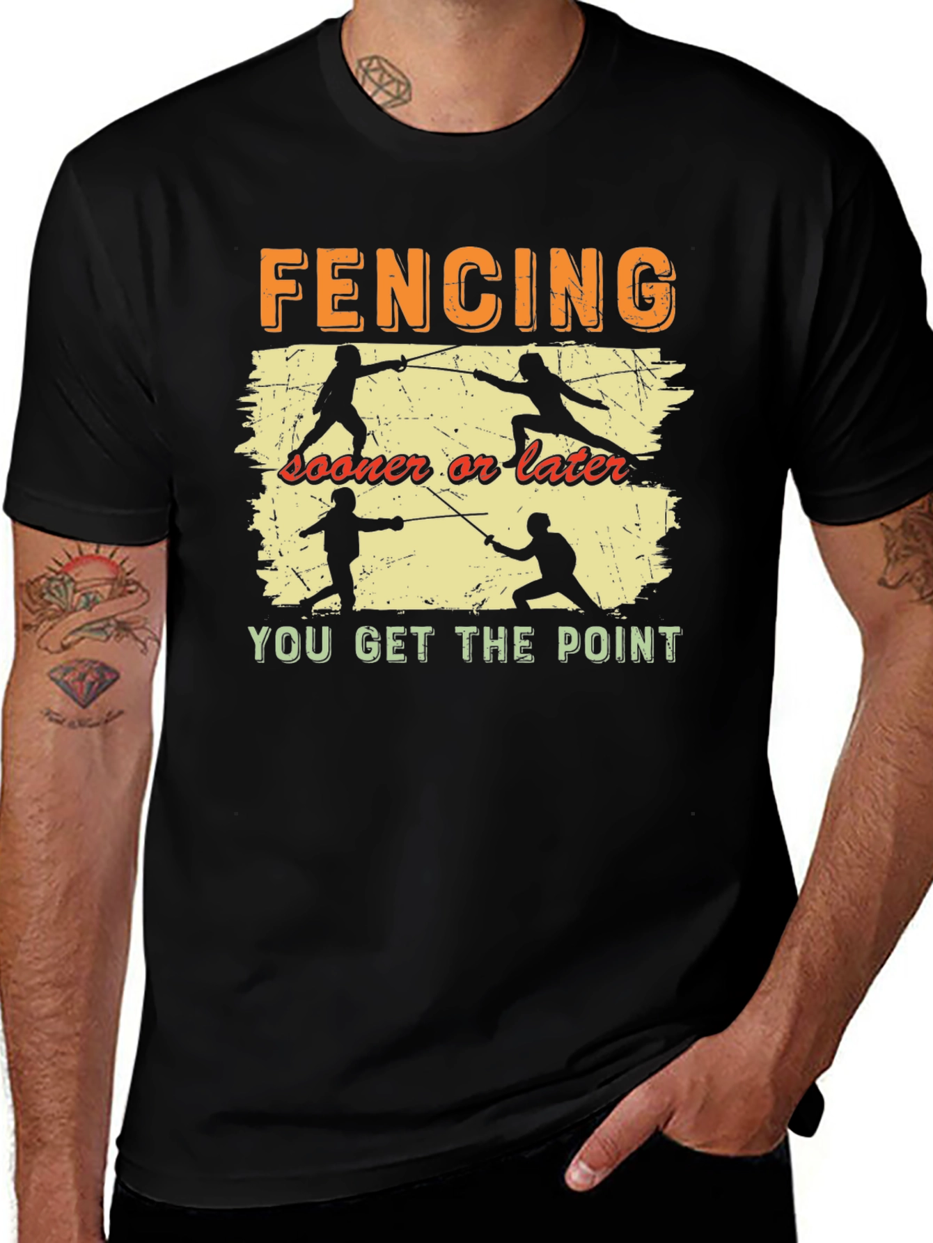 Fencing Graphic Tee: Sooner or Later You Get the Point