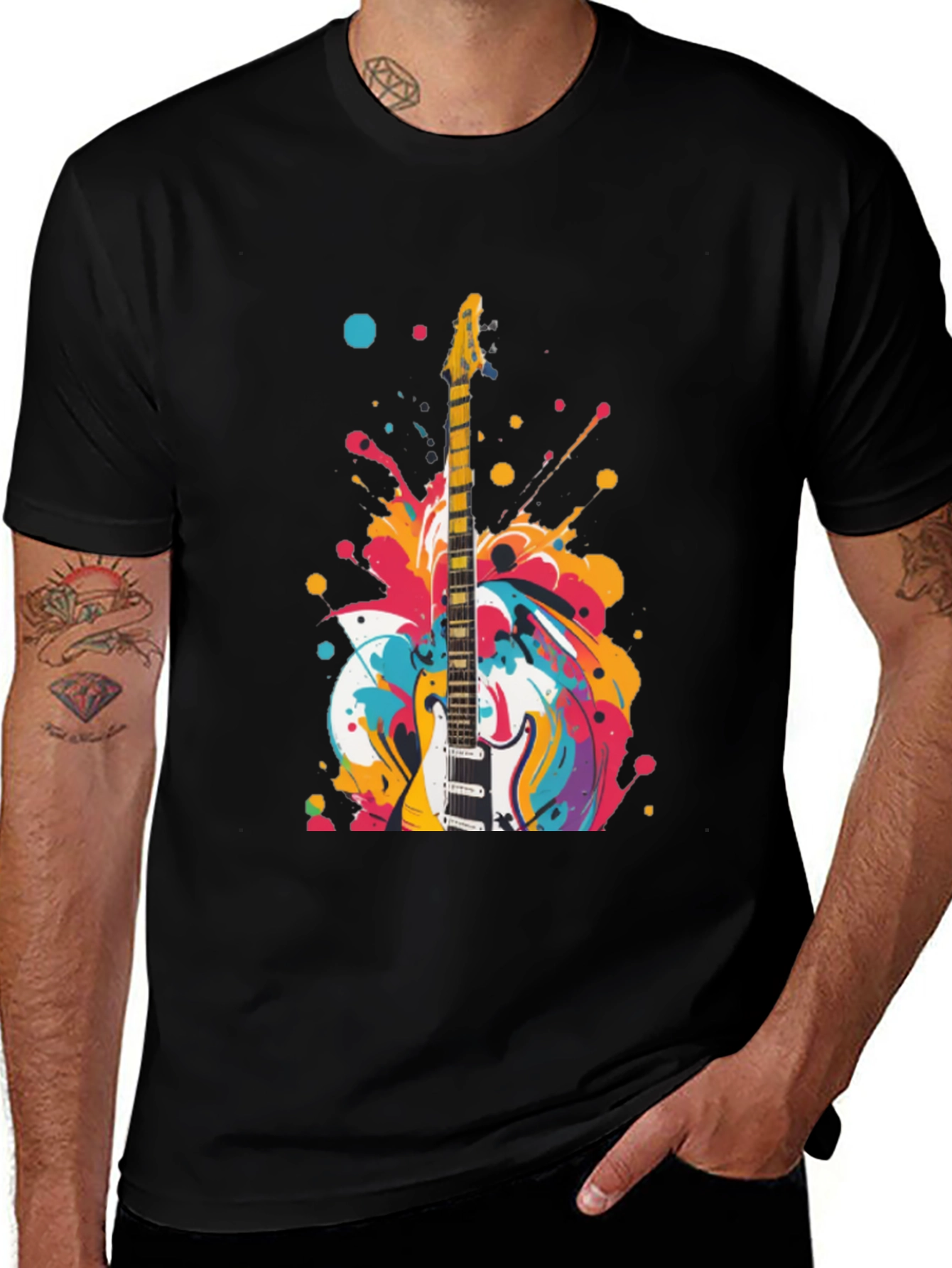 Variant 16 of Electric Guitar Splash Graphic T-Shirt