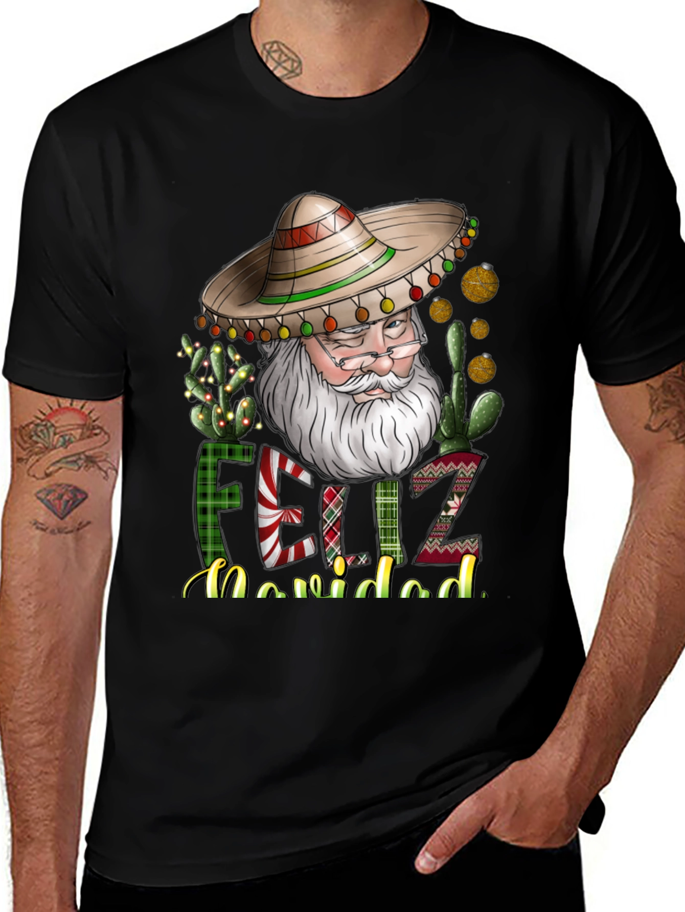 Feliz Navidad Santa Sombrero T-Shirt