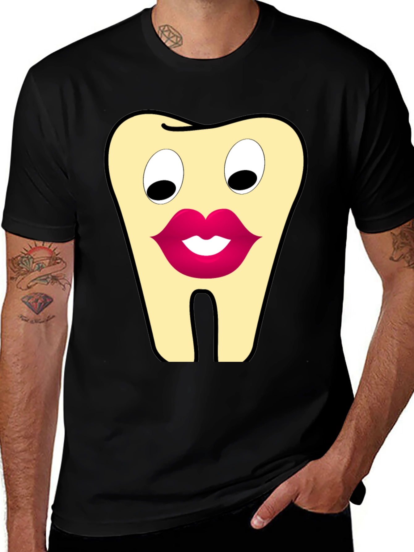 Variant 16 of Funny Tooth Cartoon Graphic T-Shirt