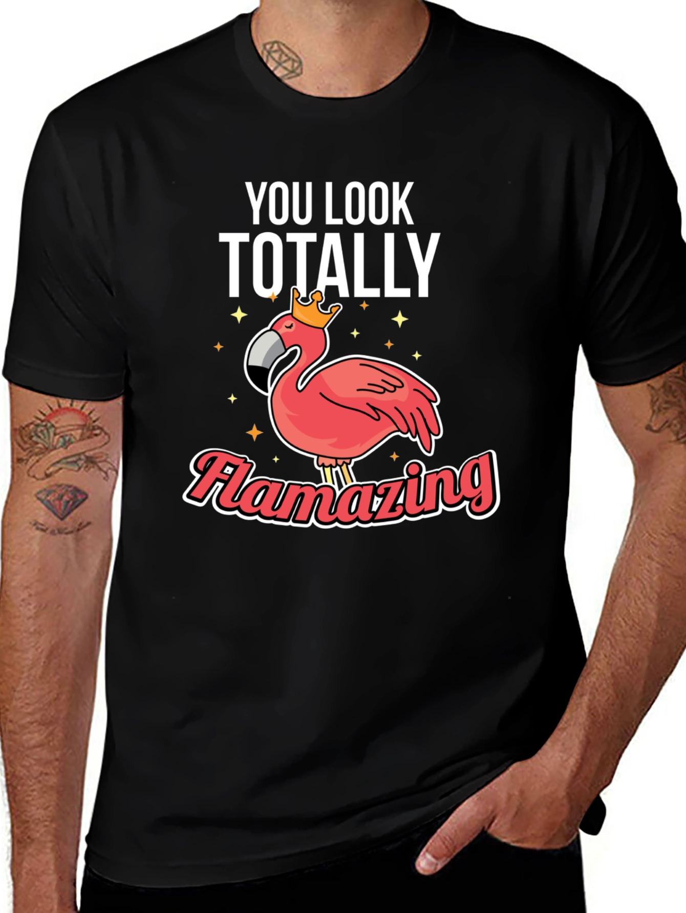 Flamazing Flamingo Graphic Tee - You Look Totally Amazing