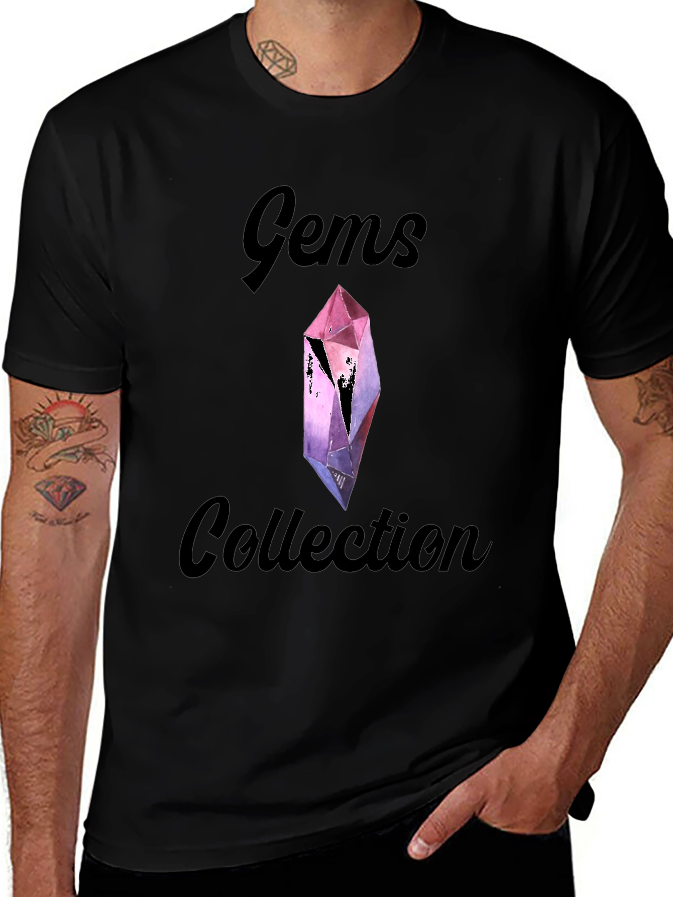 Variant 20 of Gems Collection Graphic Tee - Stylish Black Cotton T-Shirt