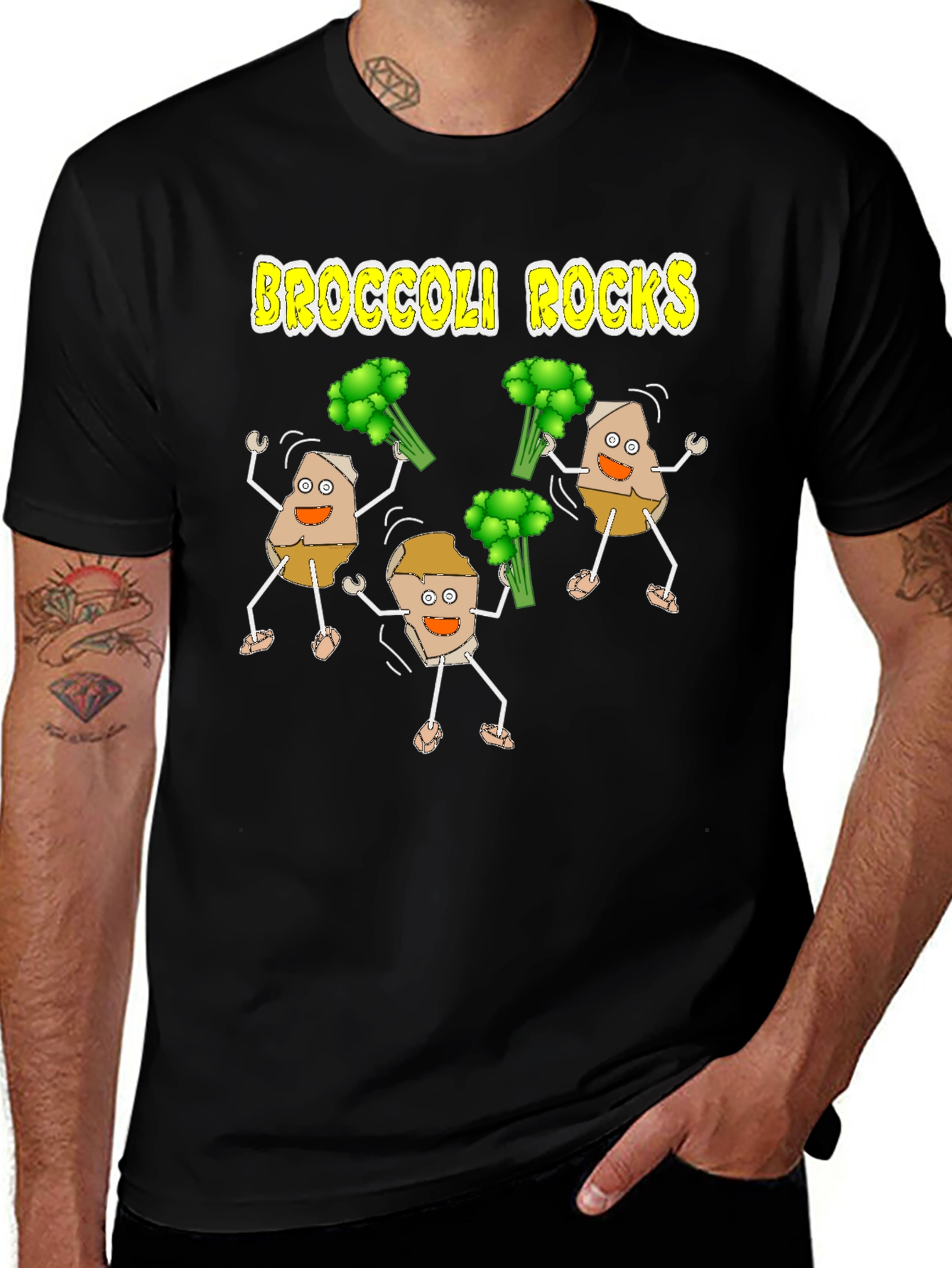 Variant 10 of Broccoli Rocks Funny Cartoon T-Shirt
