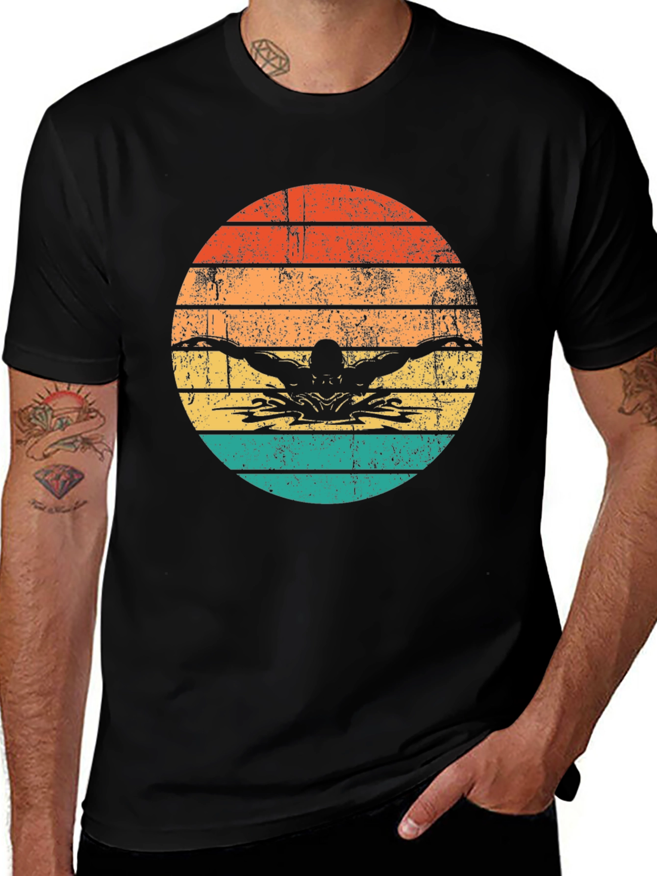 Variant 30 of Retro Swimmer Graphic Tee - Vintage Style