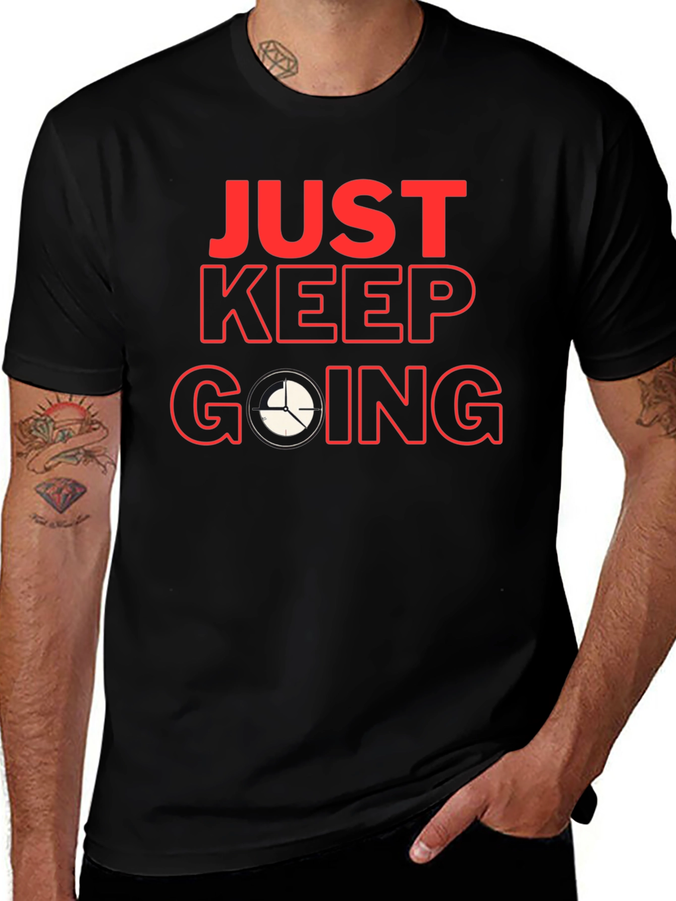 Variant 4 of Just Keep Going Black T-Shirt - Motivational Apparel