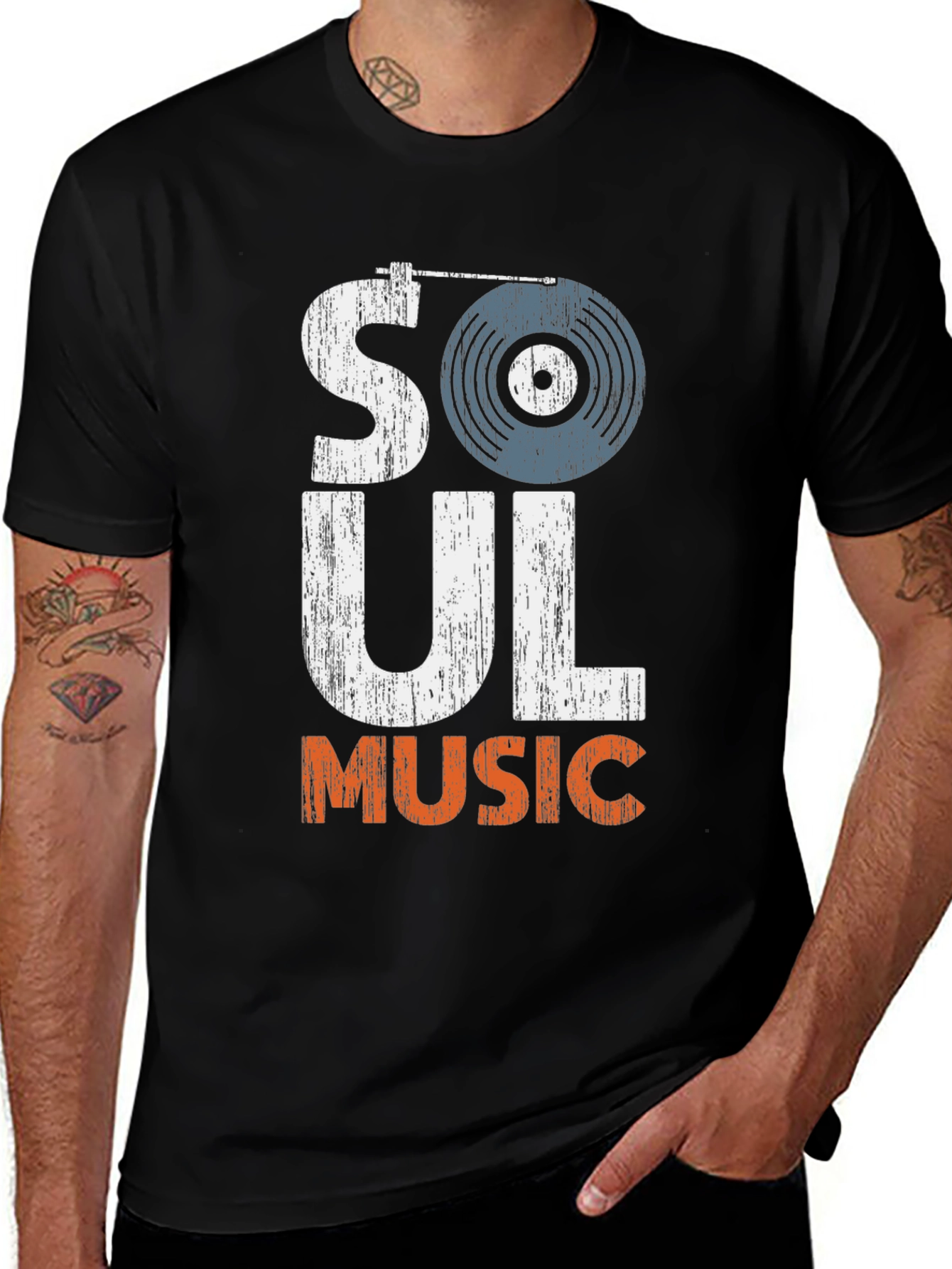Variant 11 of Soul Music Graphic Tee - Black T-Shirt