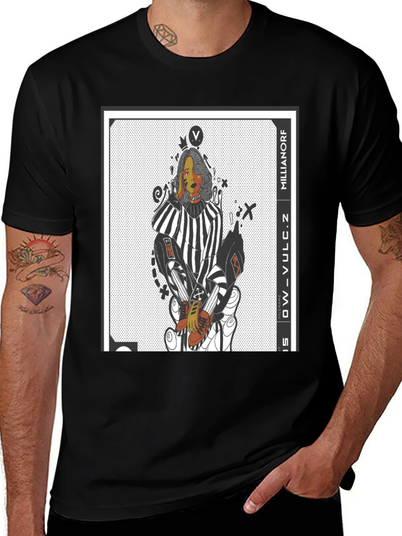 Variant 19 of Graphic Print Black Crew Neck T-Shirt