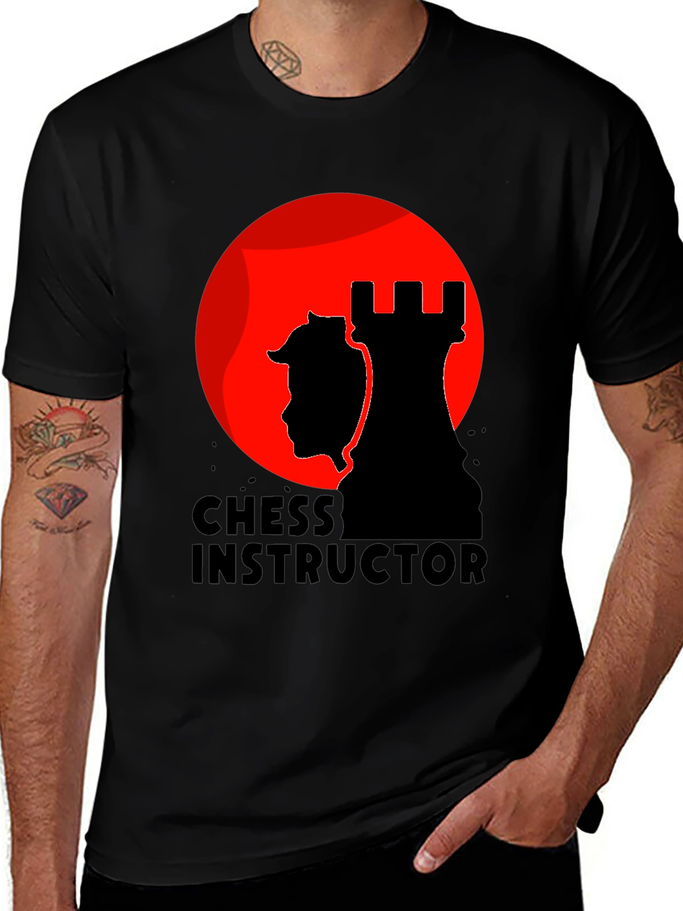 Chess Instructor Graphic Tee - Black Cotton Shirt