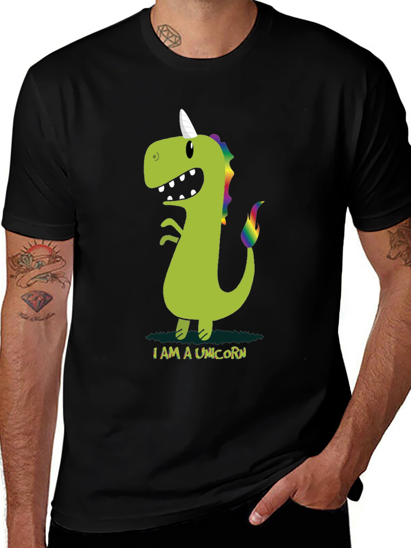 Variant 11 of Funny Dino Unicorn Graphic Tee