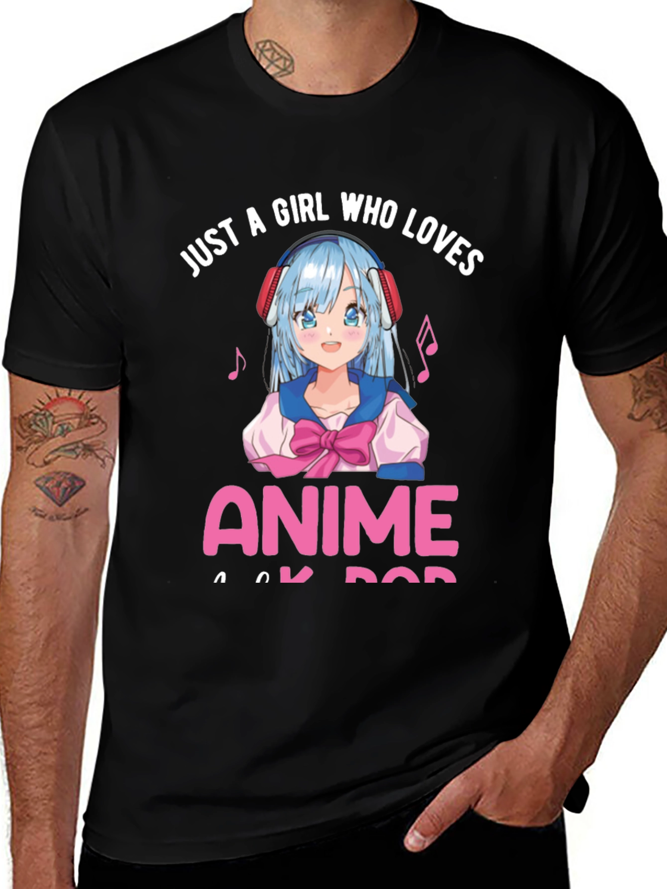 Anime Girl Lover Black T-Shirt