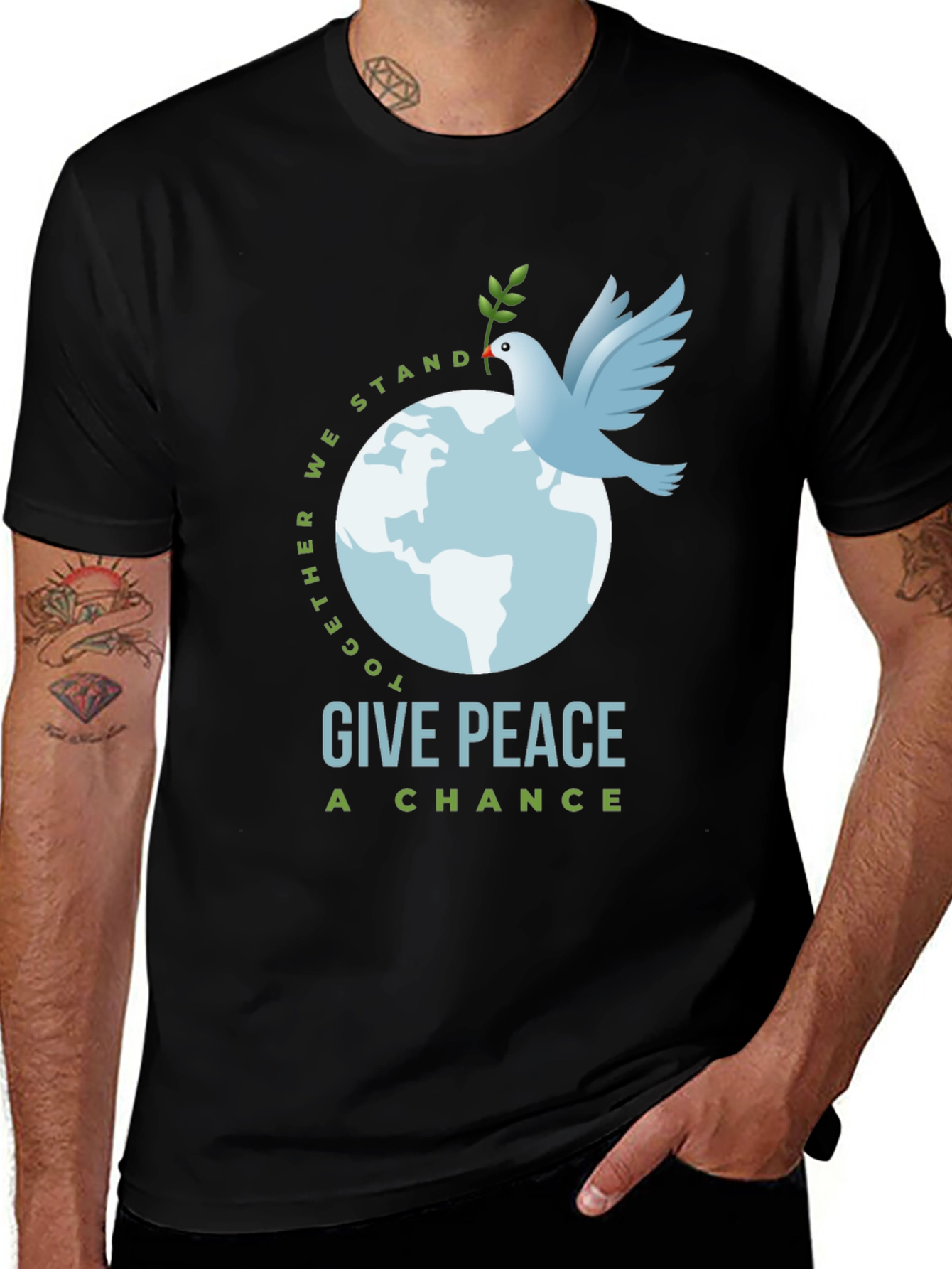 Variant 30 of Give Peace a Chance Black T-Shirt
