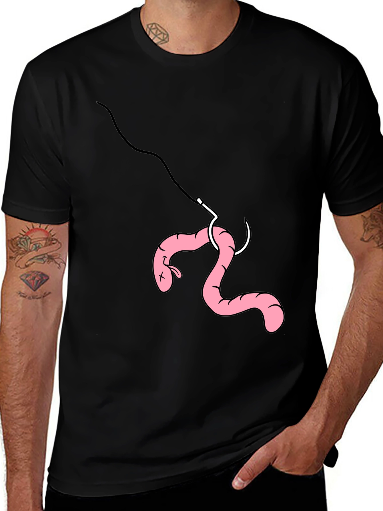 Variant 28 of Funny Fishing Worm Hook T-Shirt