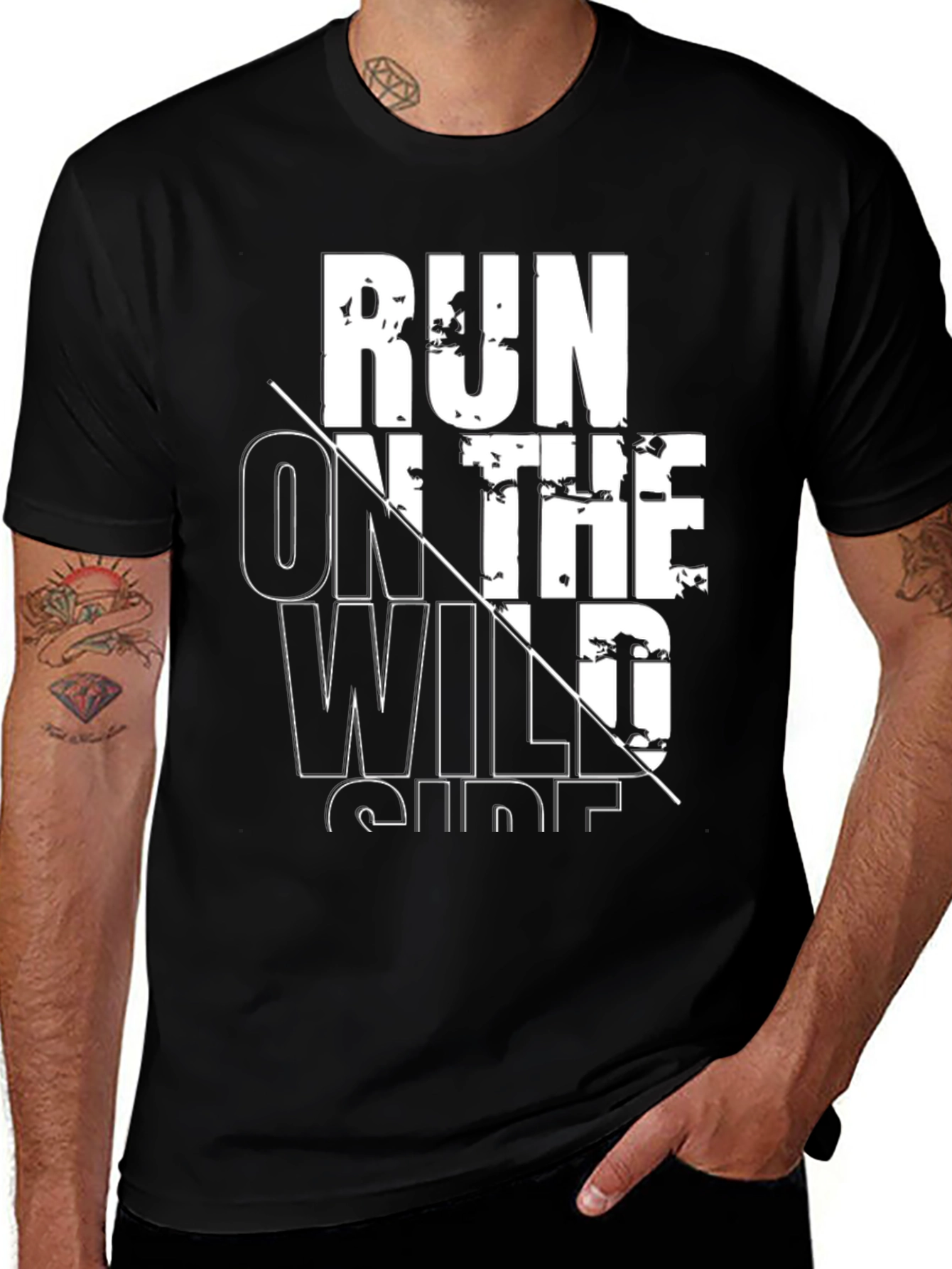 Variant 30 of Run On The Wild Side Black Graphic Tee