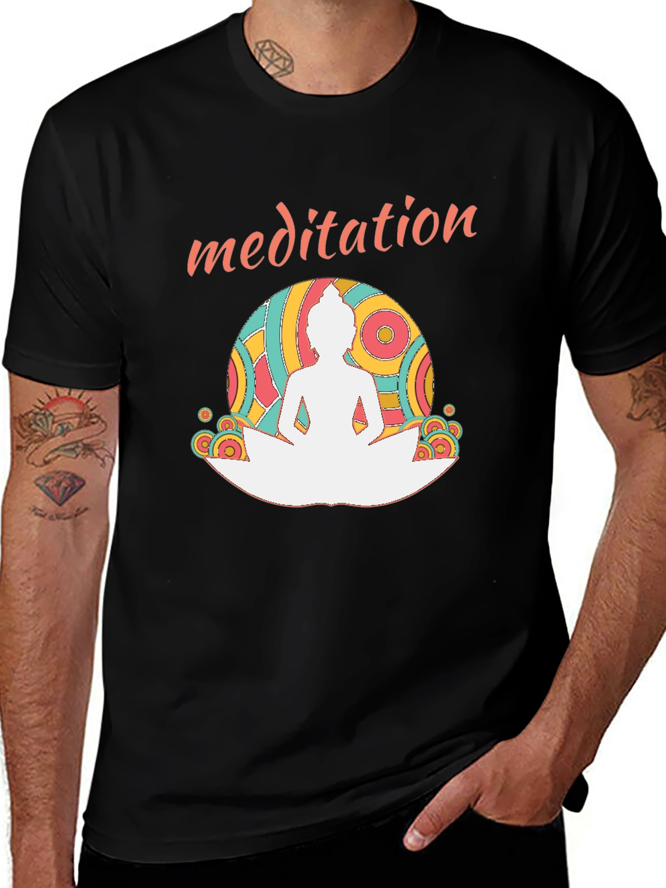 Variant 26 of Meditation T-Shirt - Lotus Flower Design
