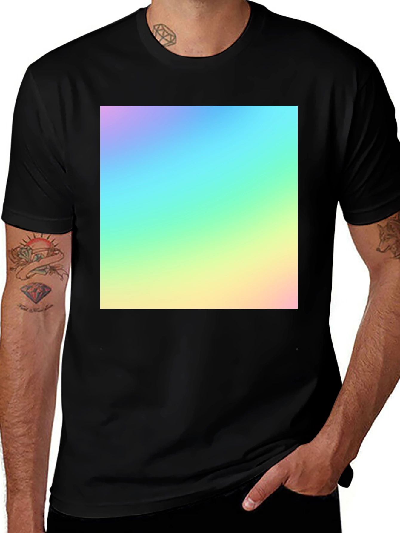 Variant 2 of Vibrant Gradient Tee - Modern Men's Black T-Shirt