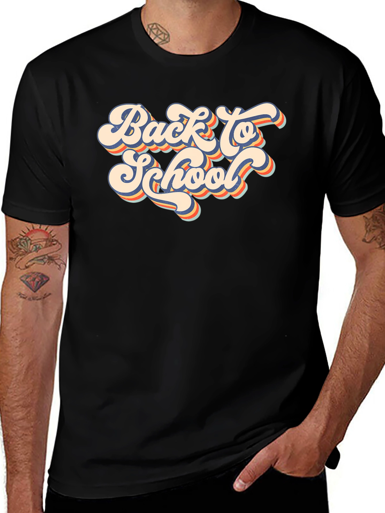 Retro Back to School Black T-Shirt
