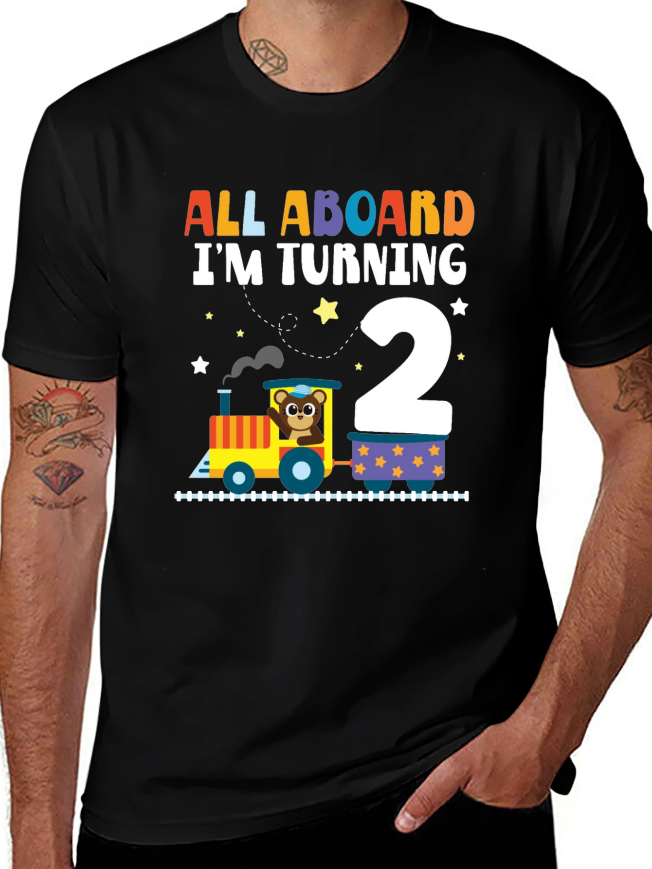Variant 26 of All Aboard Birthday Train T-Shirt