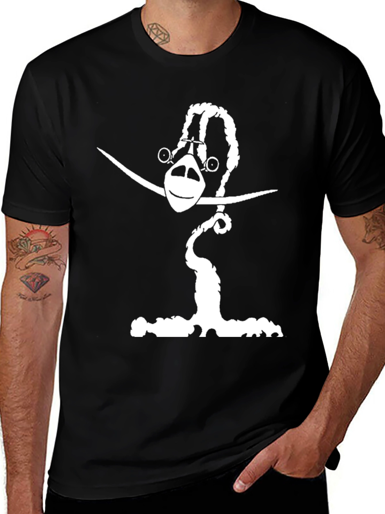 Variant 9 of Cartoon Airplane T-Shirt - Black