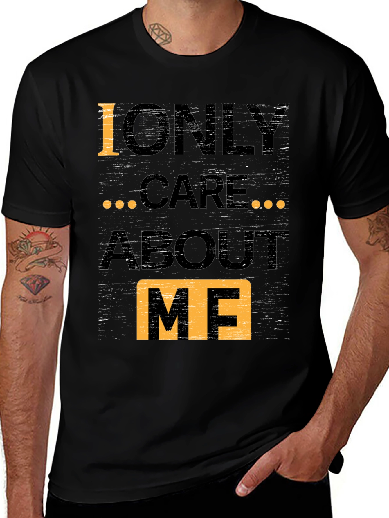 Variant 22 of I Only Care About Me Graphic Tee - Black