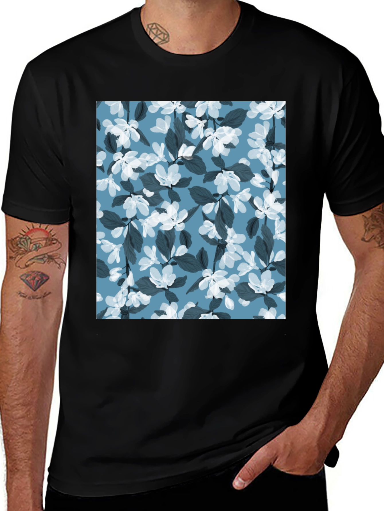 Floral Print Crew Neck T-Shirt