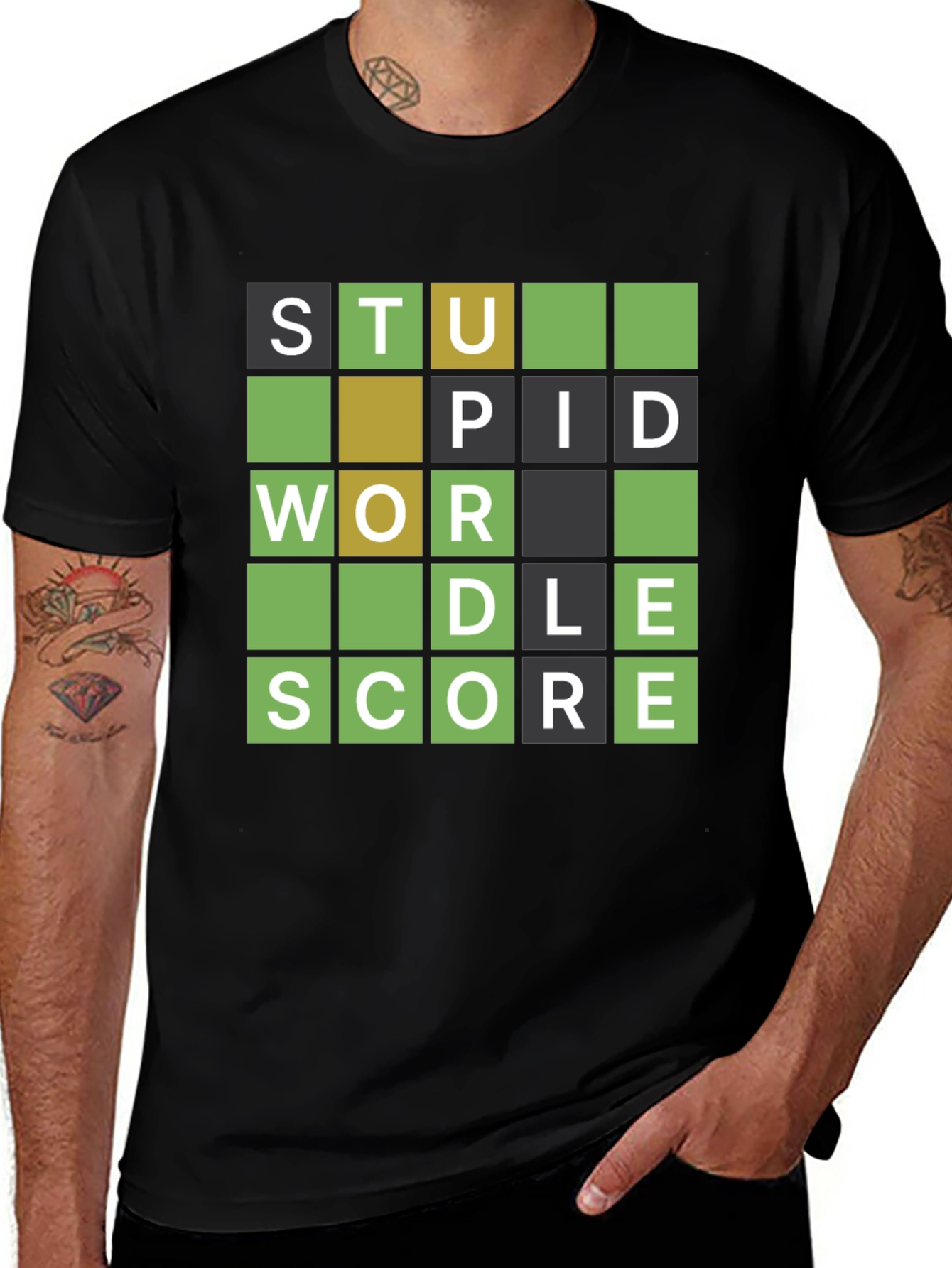 Stupid Worldle Score Graphic Tee