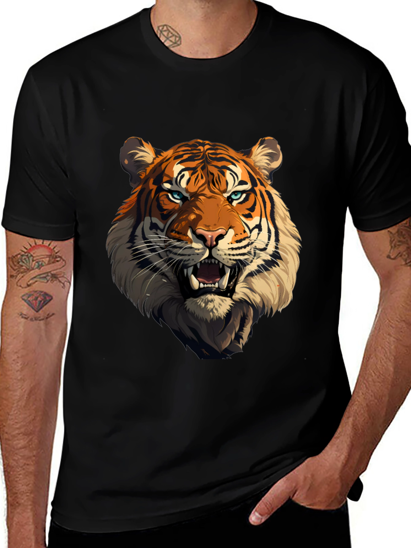 Variant 28 of Fierce Tiger Graphic Tee - Bold Animal Print Shirt