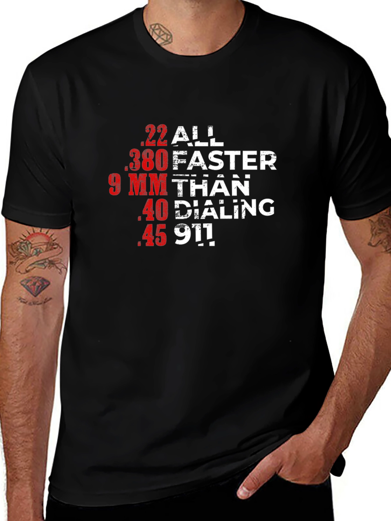 Variant 2 of All Faster Than Dialing 911 T-Shirt