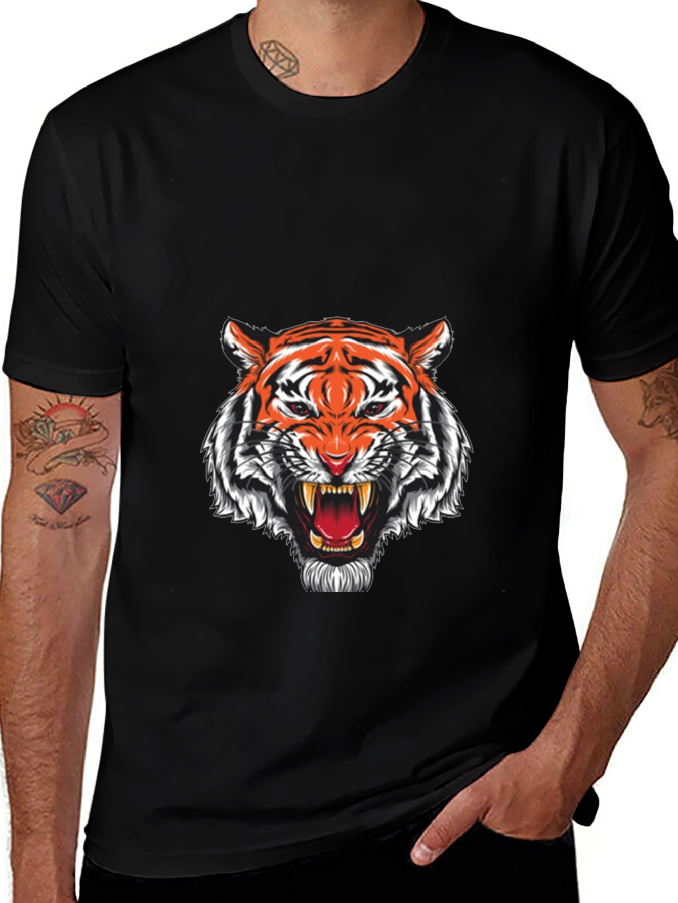 Variant 19 of Black Tiger Graphic T-Shirt - Fierce Style