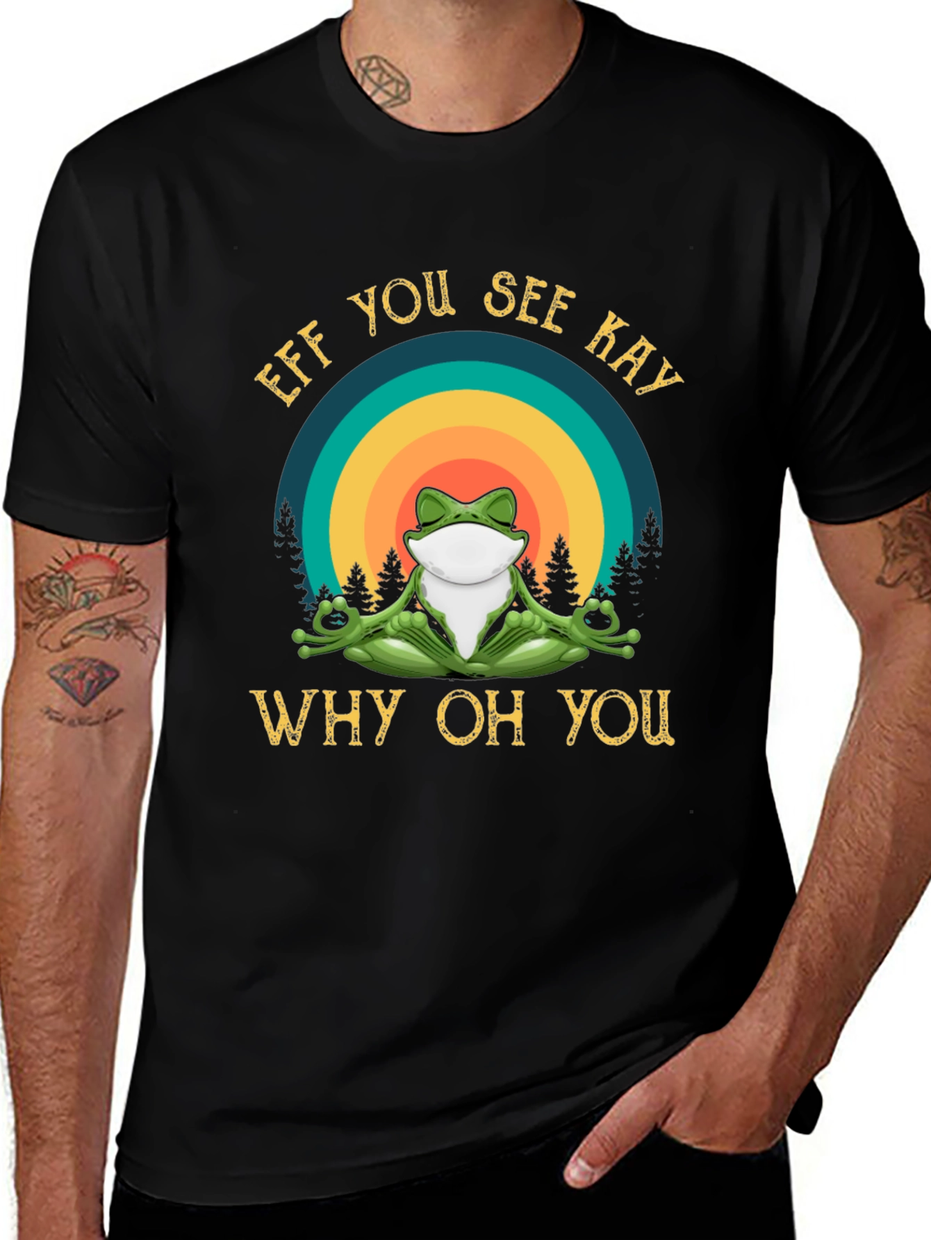 Variant 8 of Funny Yoga Frog T-Shirt - Eff You See Kay Why Oh You