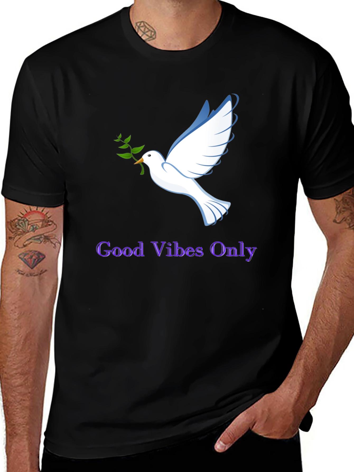 Variant 9 of Good Vibes Only Dove Graphic Tee - Unisex