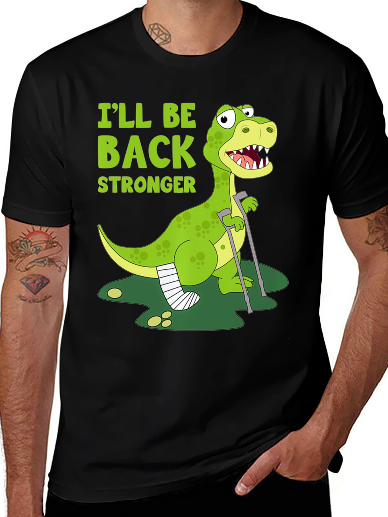 Variant 23 of I'll Be Back Stronger Dino Graphic Tee