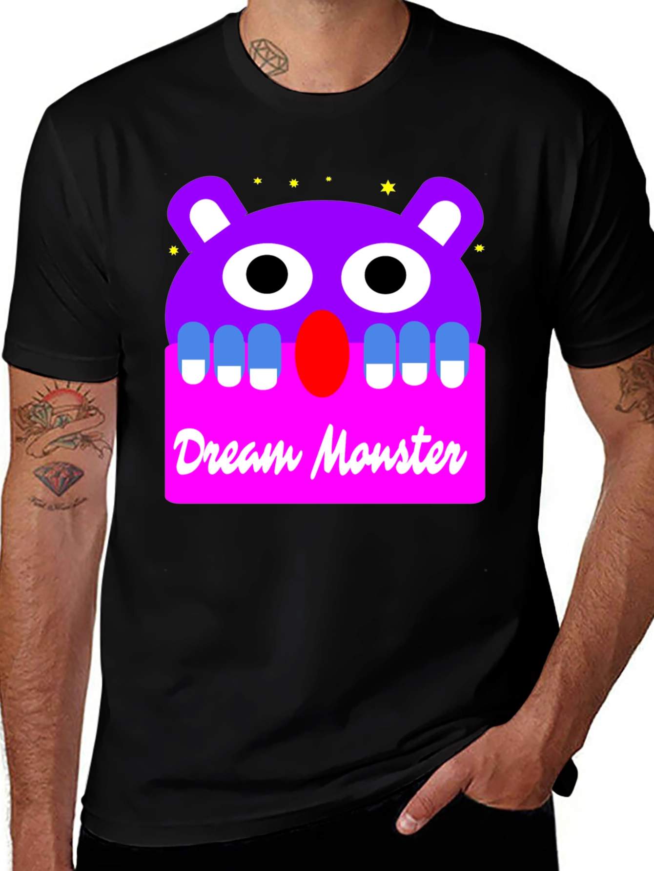 Black Dream Monster Graphic T-Shirt main image