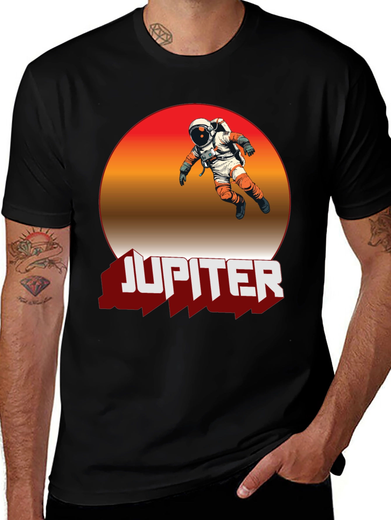 Variant 7 of Jupiter Astronaut Graphic Tee - Retro Space T-Shirt