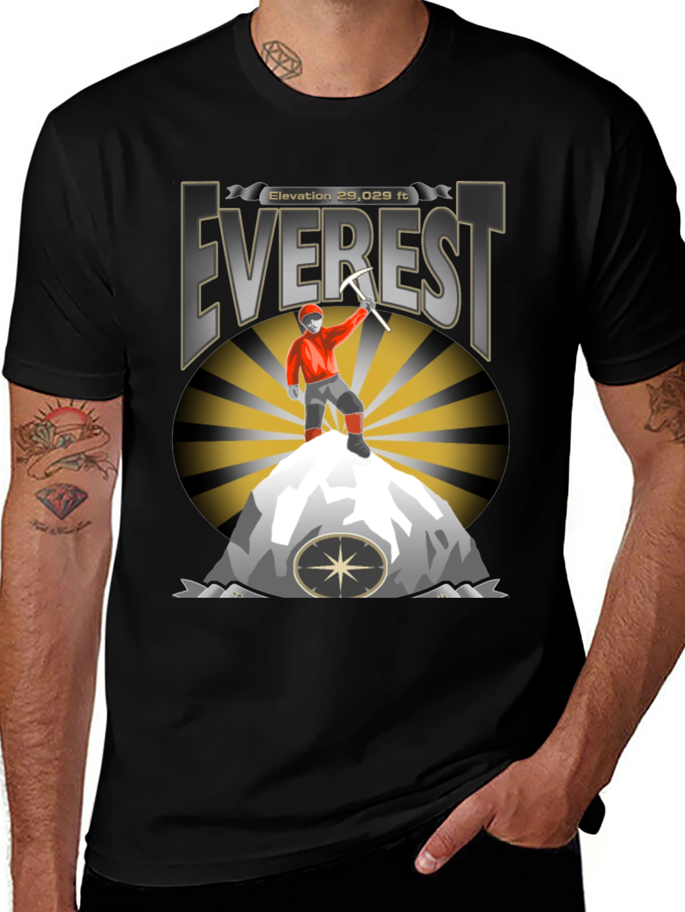Everest Mountain Climber Graphic T-Shirt