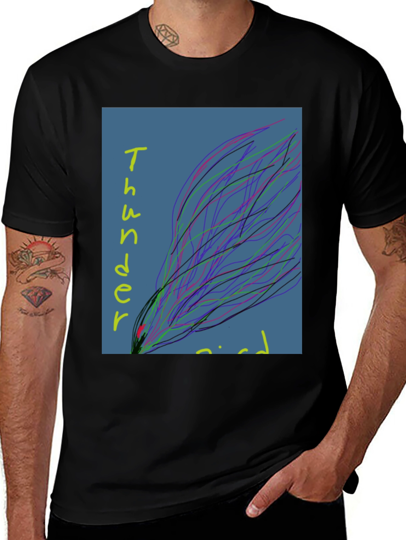 Variant 23 of Abstract Graphic Print Black T-Shirt