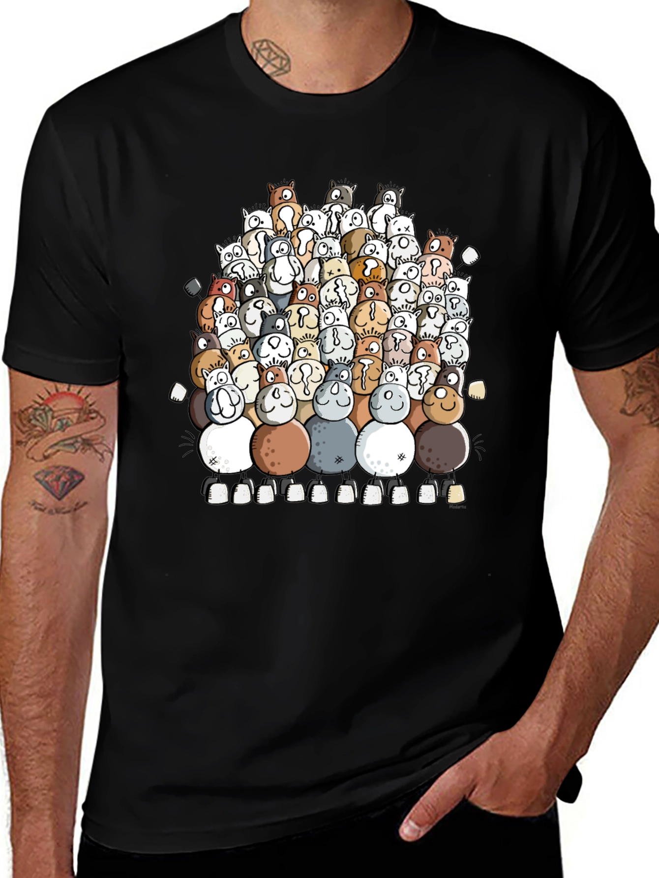 Variant 24 of Cute Dog Pile T-Shirt - Unique Graphic Tee